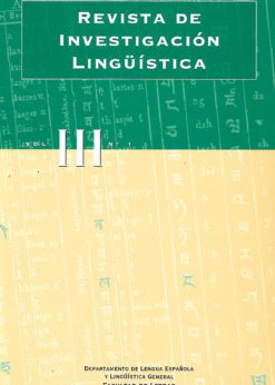 00825 247x346 - REVISTA DE INVESTIGACION LINGUISTICA NUM 1 VOL III AÑO 2000