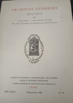 05881 247x346 - ARCHIVOS LEONESES Nº 71 ENERO A JUNIO 1982 REVISTA DE ESTUDIOS Y DOCUMENTACION DE LOS REINOS HISPANO-OCCIDENTALES AÑO XXXVI