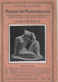 11907 247x346 - MANUAL DE MNEMOTECNIA (ARTE DE FACILITAR LOS RECUERDOS Y DE DESARROLLAR LA MAS NOBLE DE LAS FACULTADES DEL ESPIRITU LA MEMORIA)