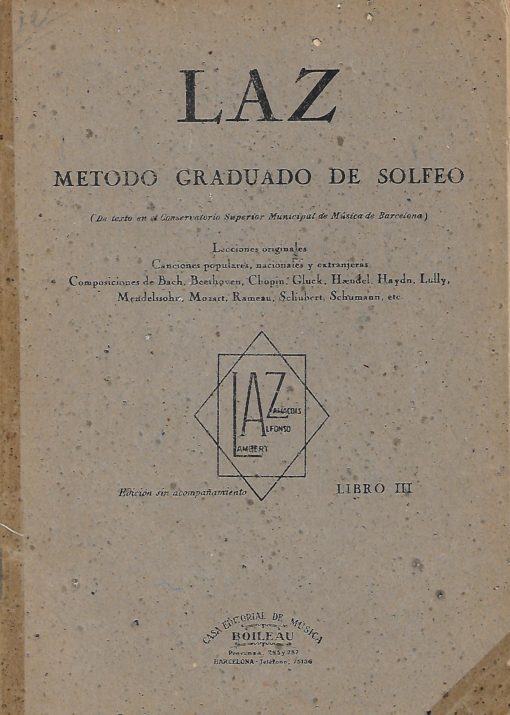 27358 1 510x715 - LAZ METODO GRADUADO DE SOLFEO EDIC SIN ACOMPAÑAMIENTO LIBRO III