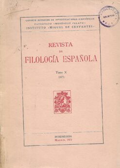 19528 247x346 - REVISTA DE FILOLOGIA ESPAÑOLA TOMO X 1923