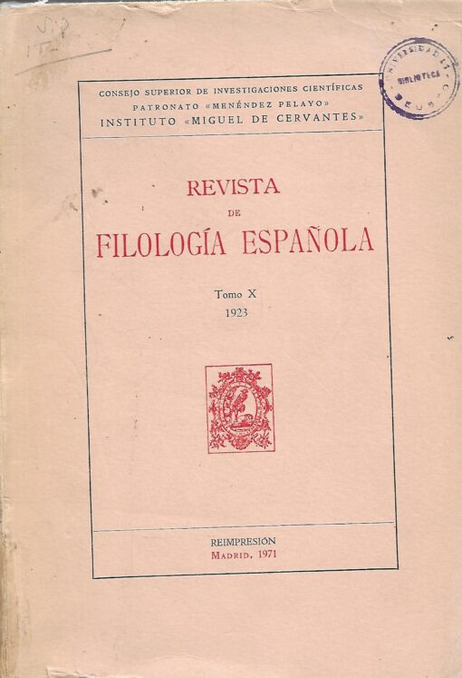 19528 510x747 - REVISTA DE FILOLOGIA ESPAÑOLA TOMO X 1923