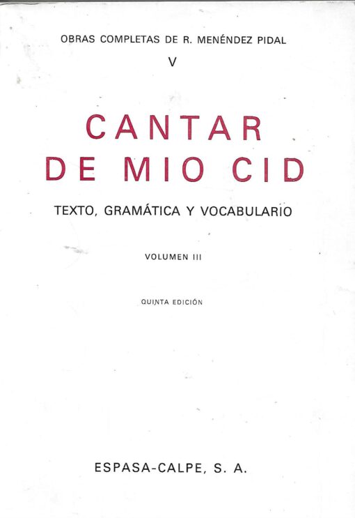 33906 510x743 - CANTAR DE MIO CID VOL III TEXTO GRAMATICA Y VOCABULARIO