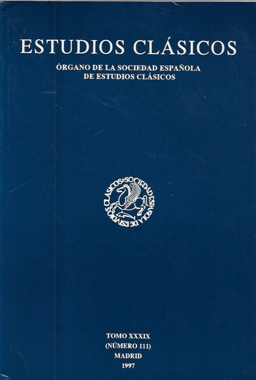 20921 510x756 - ESTUDIOS CLASICOS ORGANO DE LA SOCIEDAD ESPAÑOLA NUM 111