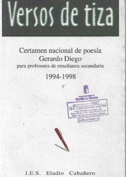 26297 247x346 - VERSOS DE TIZA CERTAMEN NACIONAL DE POESIA GERARDO DIEGO PARA PROFESORES DE ENSEÑANZA SECUNDARIA 1994-1998