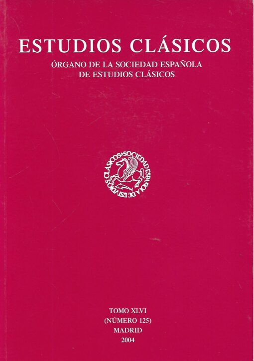 18644 510x725 - ESTUDIOS CLASICOS NUM 125 ORGANO DE LA SOCIEDAD ESPAÑOLA