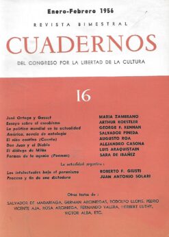 08711 247x346 - CUADERNOS DEL CONGRESO PARA LA LIBERTAD DE LA CULTURA AÑO 1956 (16 AL 21) TENEMOS 17 Y 19