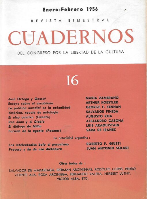 08711 510x686 - CUADERNOS DEL CONGRESO PARA LA LIBERTAD DE LA CULTURA AÑO 1956 (16 AL 21) TENEMOS 17 Y 19