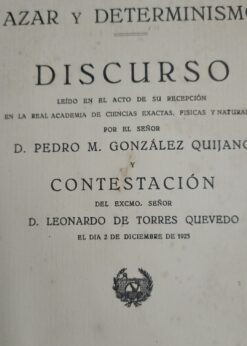 29080 247x346 - AZAR Y DETERMINISMO DISCURSO LEIDO D PEDRO M GONZALEZ QUIJANO CONTESTACION D LEONARDO DE TORRES QUEVEDO