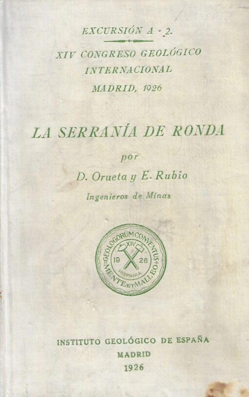 47782 510x815 - LA SERRANIA DE RONDA EXCURSION A - 2 ( XIV CONGRESO GEOLOGICO INTERNACIONAL MADRID 1926 )