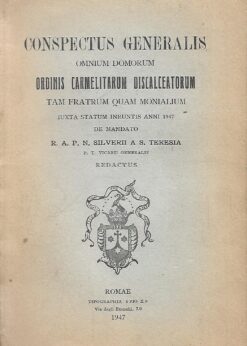 22814 247x346 - CONSPECTUS GENERALIS OMNIUM DOMORUM ORDINIS CARMELITANUM DISCALCEATORUM