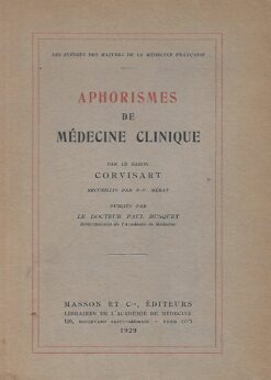 38851 247x346 - APHORISMES DE MEDECINE CLINIQUE PAR LE BARON CORVISART