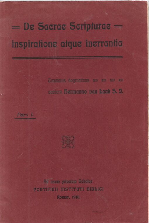 48711 510x763 - DE SACRAE SCRIPTURAE INSPIRATIONE ATQUE INERRANTIA TRACTATUS DOGMATICUS