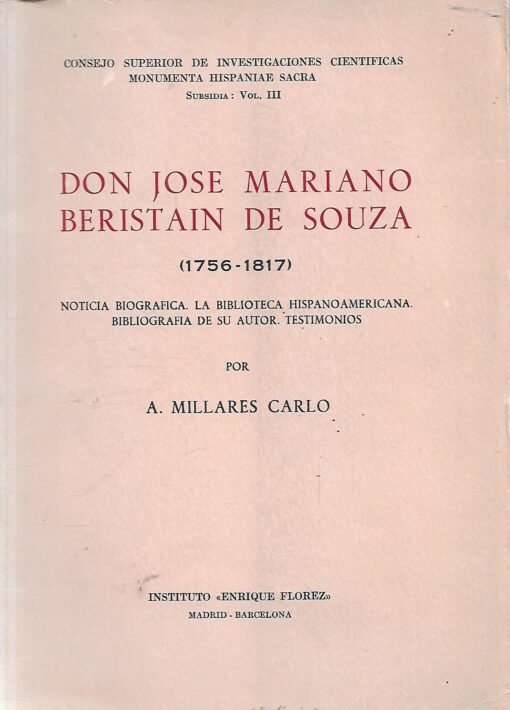 48735 510x710 - DON JOSE MARIANO BERISTAIN DE SOUZA (1756-1817) NOTICIA BIOGRAFICA LA BIBLIOTECA HISPANOAMERICANA BIBLIOGRAFIA DE SU AUTOR TESTIMONIOS