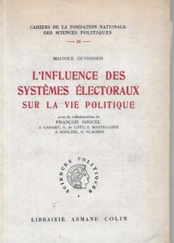 00280 247x346 - L INFLUENCE DES SYSTEMES ELECTORAUX SUR LA VIE POLITIQUE