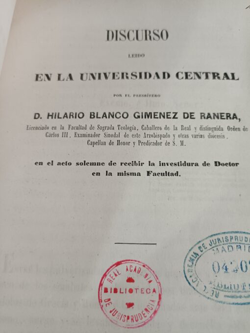 17665 510x680 - DISCURSO LEIDO EN LA UNIVERSIDAD CENTRAL HILARIO BLANCO GIMENEZ DE RANERA 1859